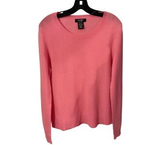Lord & Taylor Women’s 100% CASHMERE Sweater Pink Scoop Neck  Long Sleeves Sz L